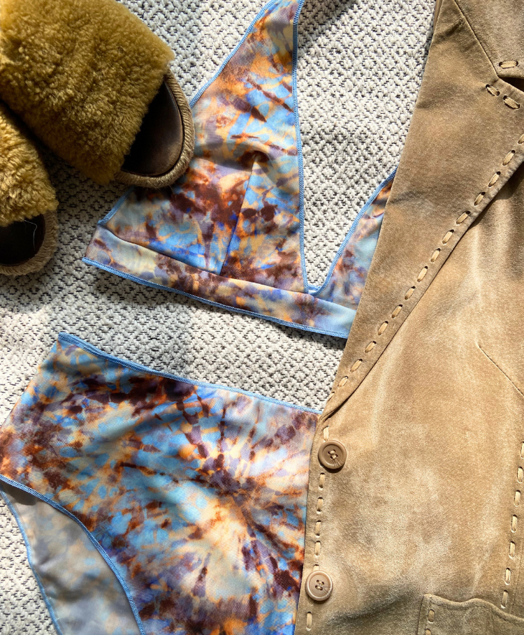 High-waist tan-through bikini bottom for a flattering fit and a more even sun-kissed glow.